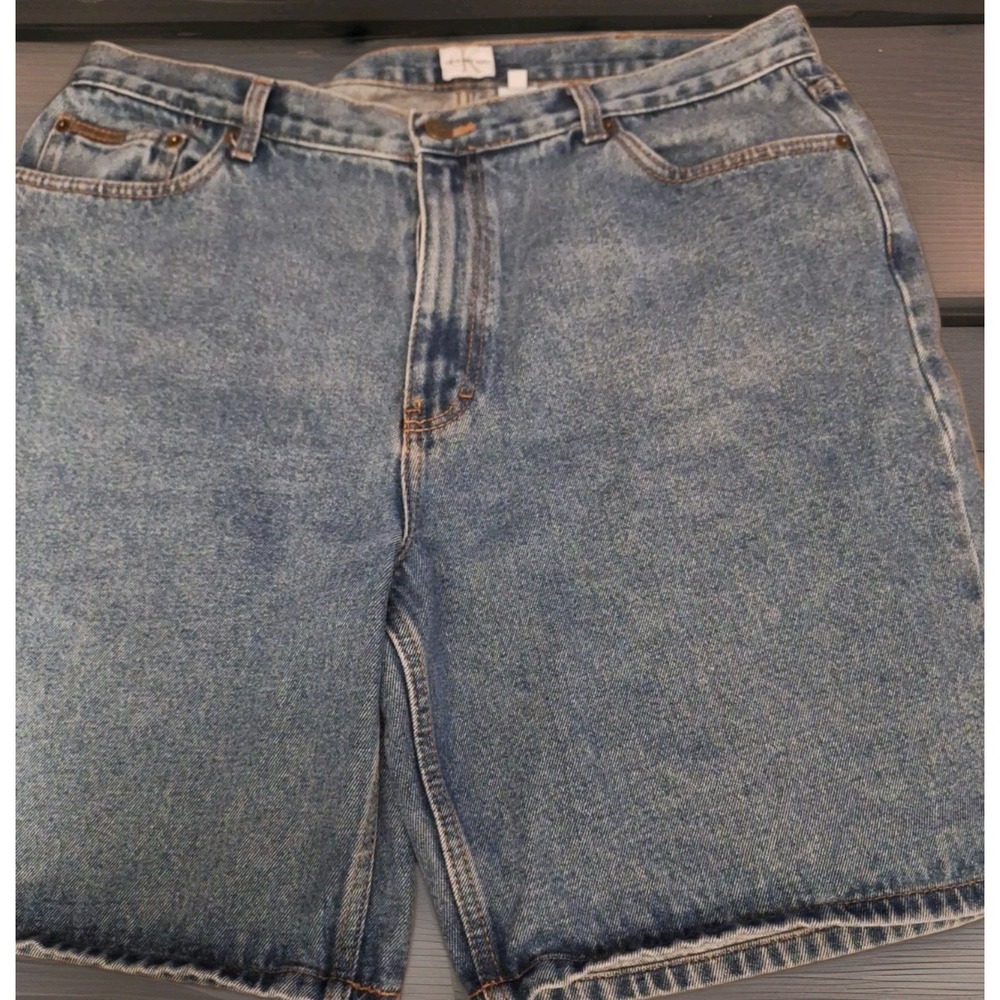 Calvin Klein Mens Blue Jeans Dungaree Shorts 38R 4 Pockets 8.5" Inseam #182 - Picture 2 of 6